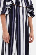 Çizgili Yüksek bel pileli etek 81018