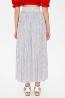 Çizgili Düğmeli ve büzgülü etek 81052