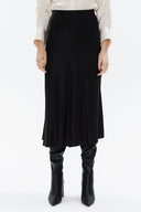 Siyah Beli lastikli midi etek 81150