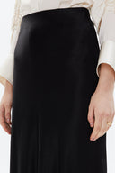 Siyah Beli lastikli midi etek 81150