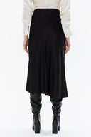 Siyah Beli lastikli midi etek 81150