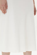 Beyaz Beli lastikli midi etek 81150