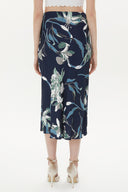 Desenli Beli lastikli midi etek 81150