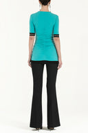 Mint V yaka örme bluz 18786