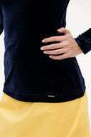 Lacivert Balıkçı yaka kadife bluz 19647