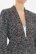 Siyah Beyaz Kemerli blazer ceket 61119