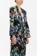 Desenli Kemerli blazer ceket 61119