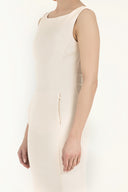 Bej Fermuarlı dar kesim mini pamuk elbise 92019