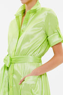 Yeşil Cepli lastikli uzun elbise 92606