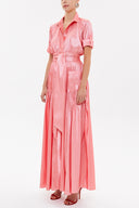 Pembe Cepli lastikli uzun elbise 92606