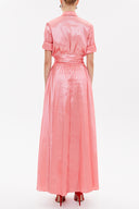 Pembe Cepli lastikli uzun elbise 92606