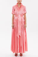 Pembe Cepli lastikli uzun elbise 92606