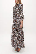 Leopar Cepli lastikli uzun elbise 92606