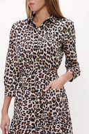 Leopar Cepli lastikli uzun elbise 92606