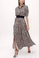 Leopar Cepli lastikli uzun elbise 92606