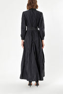 Siyah Cepli Ve Lastikli Gömlek Elbise  92958