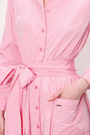 Pembe Cepli Ve Lastikli Gömlek Elbise  92958