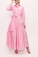 Pembe Cepli Ve Lastikli Gömlek Elbise  92958