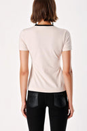 Bej Baskılı kısa kollu tshirt 19831