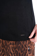 Siyah Yuvarlak yaka kısa kollu tshirt 19832