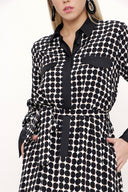 Desenli Uzun desenli elbise 93753