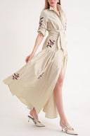 Taş Nakışlı uzun tafta elbise 94643 RPT