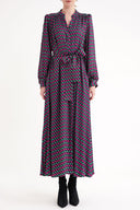 Desenli Büzgülü uzun elbise 94708 RPT