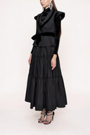 Siyah Kadife detaylı büzgülü ikili takım 12275