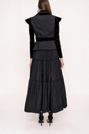 Siyah Kadife detaylı büzgülü ikili takım 12275