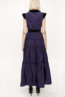 Mor Kadife detaylı büzgülü ikili takım 12275