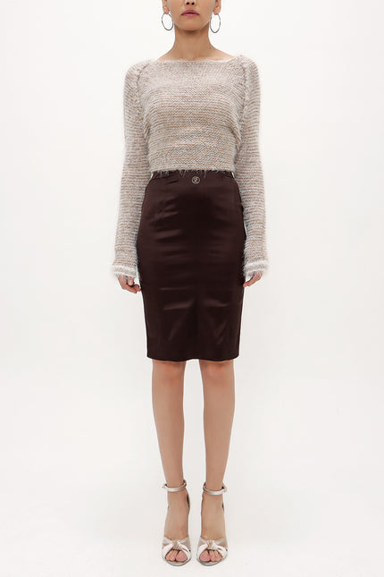 Brown Slim fit skirt 80436