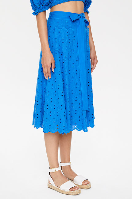 Blue Brode  and  button skirt  81054