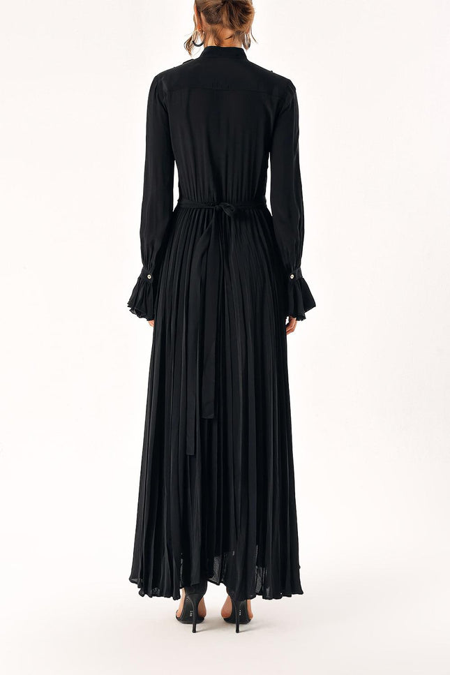 Black Ruffle detail on the side
long dress 93075