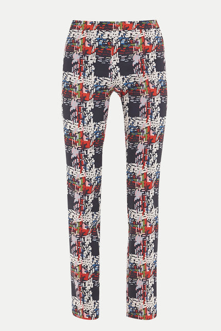 Patterned Zipped straight cut patterned Pants 41261