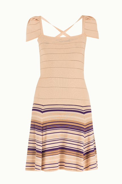 Powder Striped skirt knit dress 28041