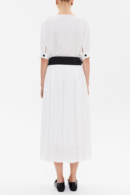 White V-neck maxi dress 92761