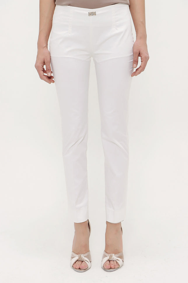 Kadın Beyaz Dar Kesim Pamuk Pantalon M01121040665
