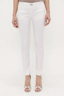 Kadın Beyaz Dar Kesim Pamuk Pantalon M01121040665