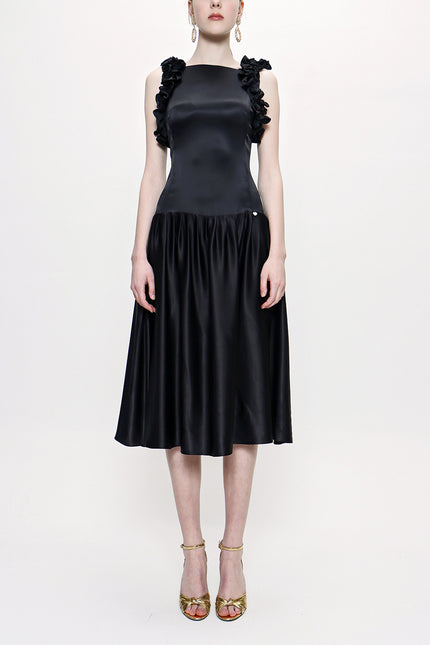 Black Sleeveless slim fit dress 93901