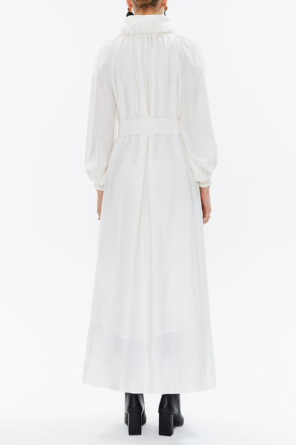 White Raglan sleeve shabby chic maxi dress 93356