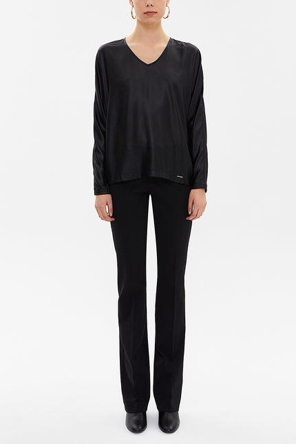 Black Sleeveless wide cut blouse  19770