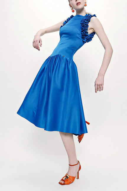 Blue Sleeveless slim fit dress 93901