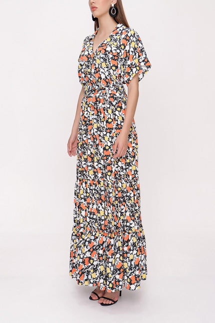 Floral Printed Pelated long dress 93961