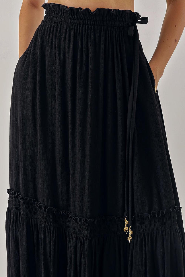 Black Skirt with elastic waist 81254