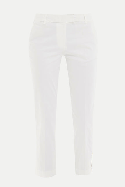 Düşük Bel Boru Paça Pantolon Beyaz 41304
