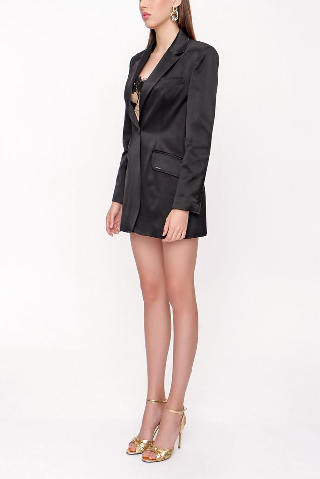 Black Slim fit blazer jacket 61152
