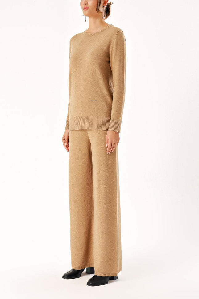 Camel Hair Knitwear pants and pullover suits 28859